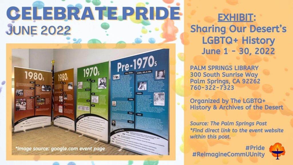 Exhibit: Sharing Our Desert’s LGBTQ+ History June 1 - 30